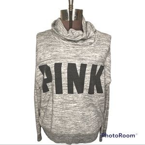 PINK sweatshirt, gray, high low, size Large